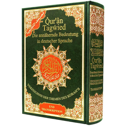 Qur’ān Tagwied - Die annähernde Bedeutung in deutscher Sprache - Und Transkription - Coran Tajwid en Arabe / Allemand + phonétique – Édition 17 × 24 cm – Couverture rigide - Kokechli Dar Al Maarifah