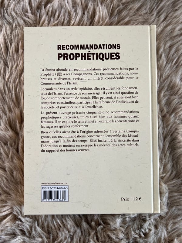 Recommandations prophétiques - Maison d'Ennour - KokechliMaison d'Ennour