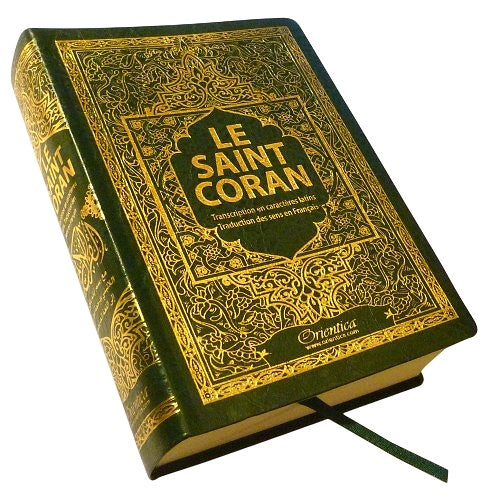 Le Noble Coran Vert doré ( Français - Arabe - Phonétique ) Format poche 17*13 cm