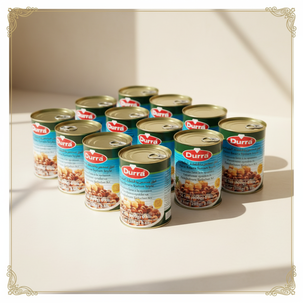 Fèves à la Syrienne Durra Ful Medames Syrian Style 400g + 75g offerts – Huile d'olive, Ail & Citron
