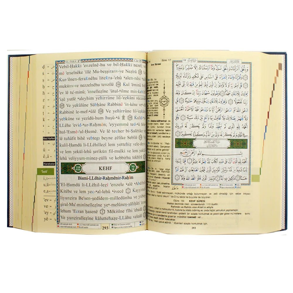 Tecvitli KUR’AN Türkçe Meal Çevirisi + Türkçe Okunuşu - Coran Tajwîd (Hafs) – Arabe & Turc – Dar Al Maarifah – 17 × 24 cm - Kokechli Dar Al Maarifah